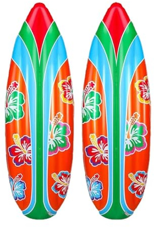 Kinder Surfbrett 2-teiliges Set tragbarer aufblasbarer | Surfbrett vielseitig einsetzbar als Partydekoration und für Pool, , Wasser, Hinterhof, Outdoor-Aktivitäten im