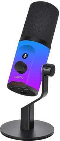 IJSDNVJNDX Microfono Dinamico Desktop RGB XLR/USB per la Registrazione del Podcasting Gaming Live Streaming USB/XLR Support Microfono
