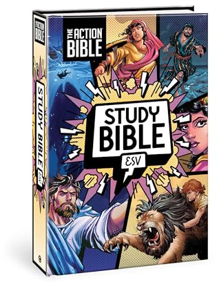 The Action Bible: English Standard Version, Study Bible, Full-Color Comic Book-Style Images, Reflections on how Scripture Passages Apply to Today, ... to Tough Questions about the Faith, Has Maps