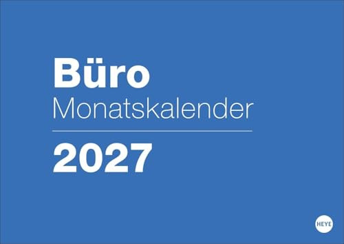 Büro Monatsplaner 2027: Praktischer Wandplaner mit großer Monatsübersicht. Wandkalender DIN A4. Büro-Kalender mit Notizfeld und Schulferien.