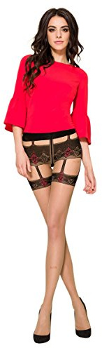 Passion TI0103 Strumpfband für Herren, Schwarz/Rot, Größe 1/2