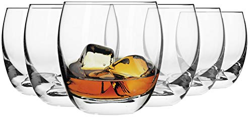 Krosno Whisky-Gläser | Set von 6 | 300 ML | Elite Kollektion | Perfekt für zu Hause, Restaurants und Partys | Spülmaschinenfest