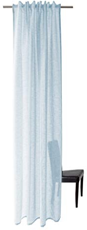 Homing transparenter Vorhang Uni Gardine Hellblau Aqua einfarbig | Wohnzimmer Schlafzimmer Küche Kinderzimmer | Dekostoff (1Stück) 245 x 140 cm(HxB)