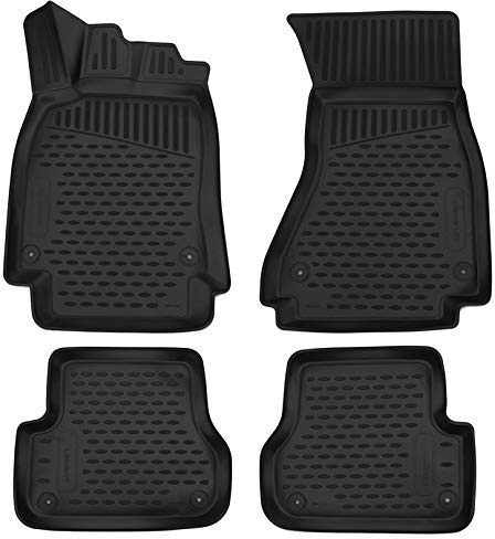 Element Passgenaue Premium 3D Gummimatten Fussmatten passend für Audi A6, Mk4 IV (C7), 2011-2018, ohne Handschuhbox, 4 TLG.