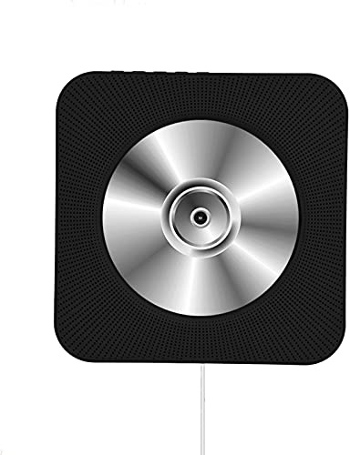 VBESTLIFE Drahtloser Bluetooth-CD-Player, tragbarer CD-Musik-Player an der Wand, Fernbedienung, HiFi-Stereolautsprecher für die Home Offiece School(Schwarz)