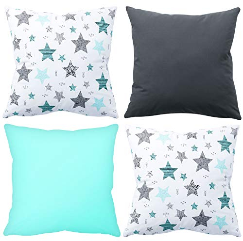 Amilian 4er Set Dekokissen 50x50 Dekokissen mit Füllung und Bezug Kissen mit Bezug Dekoratives Kissen Balkon Dekoration Couch Kissen Sofa Kissen Wohnzimmer Kissen Deko 20x20 inch
