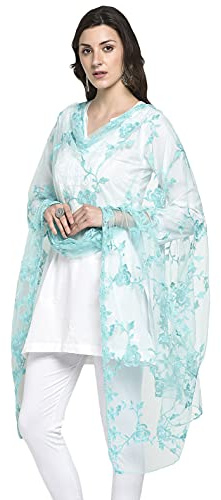 HARI MADHAV DESIGN Women's Nylon Net Embroidered Dupatta