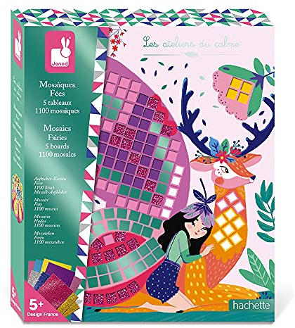Janod - Fairies Foam Mosaics Box - Les Ateliers du Calme - Kreatives Freizeitkit für Kinder - Feinmotorik und Konzentrationslernen - Ab 5 Jahren, J07960