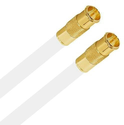 Sat Kabel Fritz!Box Cable Vodafone Kabel Kabelanschluss Anschlusskabel Satkabel Koaxkabel TV Kabel Satanschlusskabel Fernsehkabel 4K 8k UHD 7mm 135dB (13 Meter, Gold Schnellstecker Gerade-Gerade)