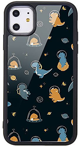 MAYCARI Cute Dinosaur Phone Case for iPhone 11, Hard Back Case with Soft TPU Bumper for Girls Children Women Protective Phone Case for iPhone 11
