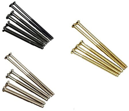 M3.5 Long Electrical Socket/Switch/Plug Screws Chrome/Black Nickel/Brass Finish (6, 75mm Brass)