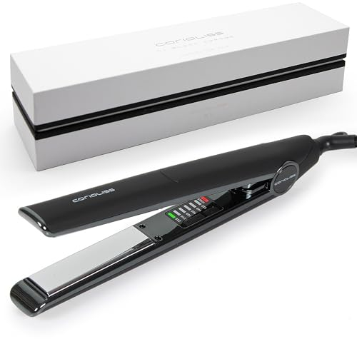 Corioliss C1 Hair Straightener for Women | Professional Titanium Plates | Ionic Flat Iron | Temperature Control 120°C to 235°C | Straightening and Waves | Travel Case | UK Plug | Black Chrome