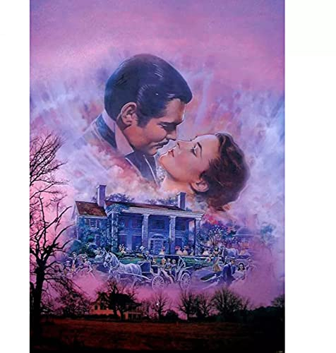 USCMN Volles Quadrat 5D Diy Diamant Malerei Filmplakat Vom Winde verweht Diamant Strass Stickerei Wohnkultur Geschenk-45x55cm