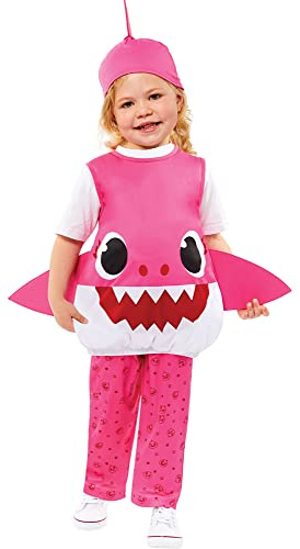 (PKT) (9913327) Child Girls Baby Shark Pink Mummy Costume (3-4yr)
