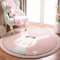 Rug-QJDDUP tappeto rotondo antiscivolo lavabile Coniglio rosa cartone animato per bambini freschi per soggiorno, camera da letto, cameretta dei bambini Balcone ø 100 cm