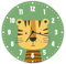 GRAVURZEILE Wanduhr Kinder Tiger Motiv - Lautlose Kinderwanduhr geeignet für Mädchen & Jungen - Bunte Lernuhr für Kinder 30 cm - Einfaches Ablesen der Uhrzeit Lernen - Farbenfrohes Tiger Design