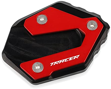 Tracer Motorrad CNC Fuß Seitenständer Vergrößern Kickstand Pad Unterstützung FÜR Yamaha MT-09 Tracer 900 TRACER900 GT 2014-2021 2020 2019 Schuh FüR MotorradstäNder (Farbe : Rot)