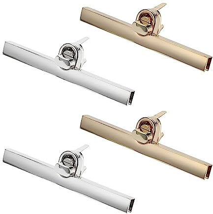 Sixfolo 4 Stück Taschenverschluss Zinklegierung Drehverschluss Geldbörse Sperre Taschen Twist Turn Lock TaschenverschlüSse Steckschloss für Tasche Handtaschen DIY Handwerk(Gold,Silber)