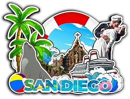 Orlybar San Diego California USA Magnet Kühlschrankmagnet Holz 3D Sehenswürdigkeiten Reise Sammlerstück Souvenirs Dekoration handgefertigt -3285
