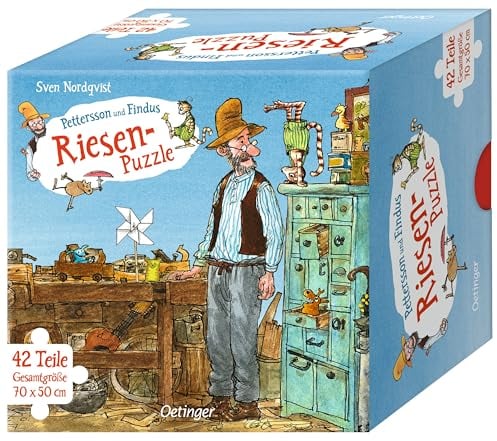 Pettersson und Findus. Riesen-Puzzle. Petterssons Tischlerschuppen. 42 Teile, Gesamtgröße 104 x 86 cm