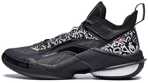 LI-NING Basketballschuhe für Herren Leichte und Hohe Rebound Profisportschuhe Power 10 Series Schwarz EU 40 1/3