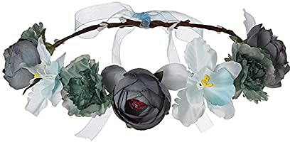 Haarband weiblicher Haarreif Kronenblume Haarbandkränze Haarreif Ohrenwärmer Helm (C, One Size)