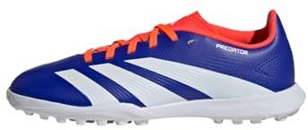adidas Unisex Predator League J Football Boots Turf Fußballschuhe, Lucid Blue/Cloud White/Solar Red, 33 EU