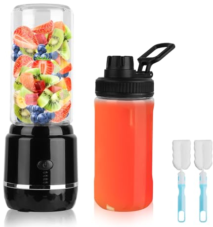 Kinberry Portable Blender for Shakes and Smoothies Personal Blender Juicer USB Rechargeable 4000mAh Large Battery Stainless Steel Blades Mini Juicing Blenders for Home Office Gym Travel, 430ml