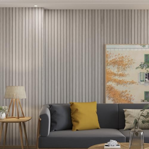 JSEVEM 80CM×4M Air Guide Breite Verdickt Grau Holzmaserung Holzoptik Gestreifte Tapete Selbstklebend 3D Dicker Möbelfolie Holzpaneele Holzfaser Selbstklebende Klebefolie Wand Möbelaufkleber