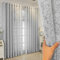 BYSURE 2er-Set Vorhänge Jacquard Gardinen mit Blumenmuster, schöne Ösenschal Halbtransparent, Dekoration Ösen Gardinen für Wohnzimmer Schlafzimmer Kinderzimmer, 140x225cm, Grau