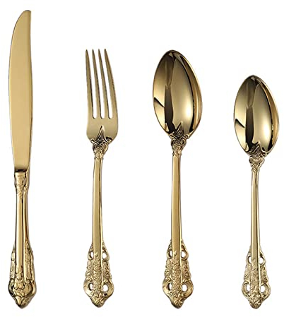 Set Posate, Servizio Posate per 9 Persone, 36 Pezzi. Set di posate di lusso, set di posate lucidate a specchio, eleganti posate da tavola per cene domestiche/importanti CQ8