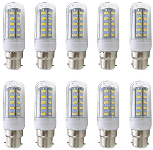 Aoxdi 10 Stück LED Lampe mit B22d Sockel 6W, Warmweiß, 36 SMD 5730 B22d LED Mais Leuchtmittel B22d Bajonett Glühbirne, AC220-240V