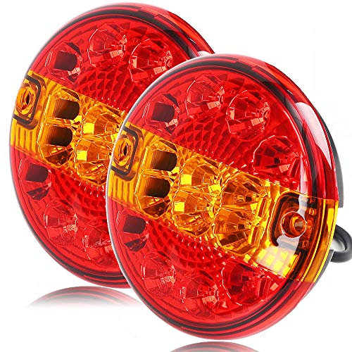 DARKGUARD 2 Stück LED Anhänger Rücklicht Runden,3 Funktionen Hamburg Runde Led-Lampe für LKW