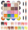 MKNZOME 16 Colours Nail Pigment Powder, Chrome Nail Powder【2025 Upgrade】Yellow Pink White Nail Art Palette for Nail Design, Nail Art Body and Crafts Salon Home Use