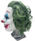 OUMDON Clown Maske mit Perücke, Realistische Latex jo-ker Maske für Erwachsene, Vollkopfmaske Horror Cosplay, perfekt für Karneval Party Maskerade Zubehör