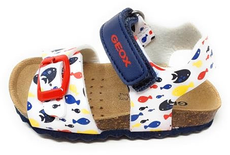 Geox B SANDAL CHALKI BOY, Sandale Bébé - Jeunes, White/Red,