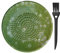 AMRAMI® Rallador español de cerámica, redondo, rallador de nuez moscada, rallador de ajos, rallador de jengibre, plato rallador de cerámica, hecho a mano (verde claro)