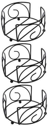 PRETYZOOM 3 Pcs Coaster Holder Iron Round Tray Cup Mat Organizer Coaster Holder Stand Sturdy Round Coaster Rack Space-saving Design for Family and Friends Present