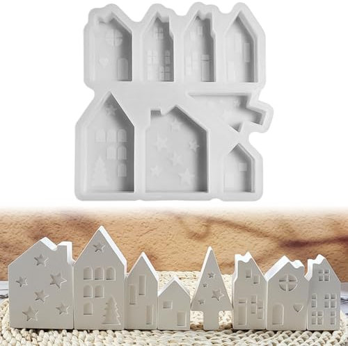 Nexoria Silikonformen für Häuser - Gießformen für Weihnachten, Mini Häuser und Weihnachtsdekoration