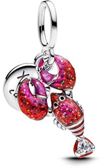 Pandora Moments Hummer Charm-Anhänger aus Sterling Silber mit Zirkonia, Kompatibel Moments und ME Armbänder, 793676C01
