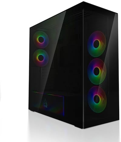 ARCTIC Xtender (Black) - PC-Gehäuse, Gehärtetes Panorama-Glas, 2X 420 mm Radiator Support, Full Tower, Big Tower, E-ATX, 5X A-RGB Lüfter vormontiert - Schwarz