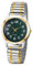 JewelryWe Herrenuhr Edelstahl Stretcharmband Uhr: Einfache Analog Quarz Armbanduhr Herren Gold Silber Elastische Edelstahlarmband Uhren mit Zugarmband & Grünem Großen Zahlen Zifferblatt