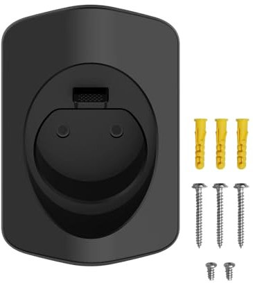 POHOVE Type 2 EV Charger Holder, Wall Mount EV Cable Holdee, Charging Cable Organiser for Indoor Outdoor Use, Including Mounting Kit Black