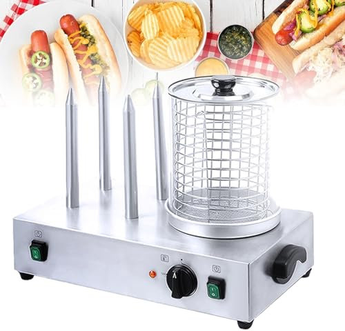 XCSCUK Dog Machine&Bun Warmer Machine, Electric Hot Dog Steamer,with Temperature Control,for Fast Food Restaurants, Snack Bars