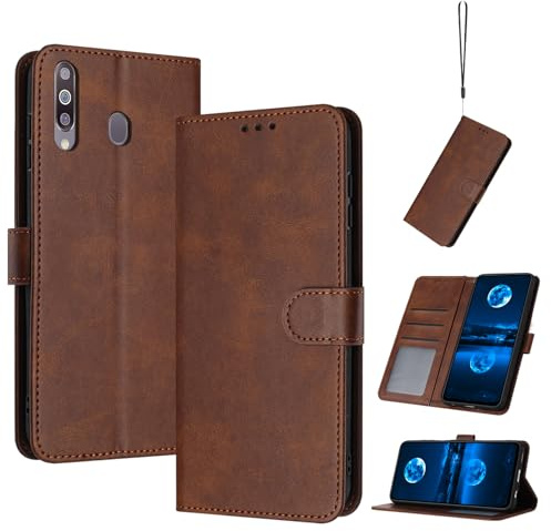 kompatibel mit Samsung Galaxy A20s Hülle Leder,kompatibel mit Samsung SM-A207M/DS Galaxy A20s / SM-A2070 SM-A207F/DS Hülle PU Flip-Telefonhülle Brown