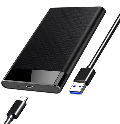 Hard Drive Enclosure 2.5 Inch, USB C 3.1 to SATA III 6Gbps SSD HDD Enclosure External Hard Disk Caddy for 7mm/9.5mm UASP Led Lamp Compatible with Samsung PS4 Xbox PC TV
