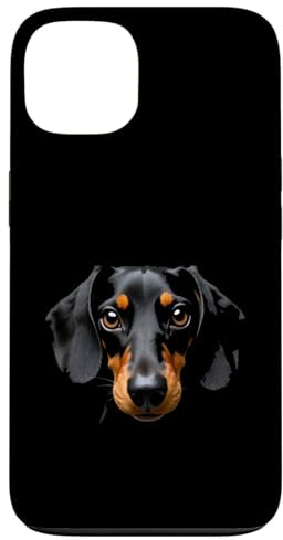 Black Dackel Dog Wiener Face Hülle für iPhone 13