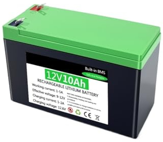 Batterie Au Lithium Rechargeable 12V 20ah, Remplacement Au Plomb For Les Lumières, Le Camping En Plein Air, L'alimentation De Secours D'urgence À Domicile(1pcs 10Ah battery)