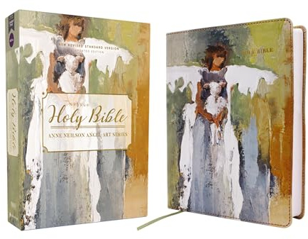 NRSVue, Holy Bible, Anne Neilson Angel Art Series, Double-Column Journal Edition, Leathersoft, Multi-Color, Comfort Print