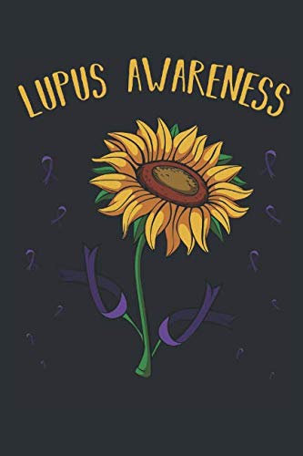 Lupus Awareness: Lupus Support Purple Ribbon Sunflower Design Composition College Notebook and Diary to Write In / 120 Pages of Ruled Lined & Blank Paper / 6x9